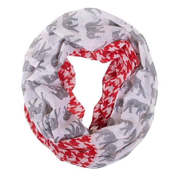 Elegant Essence Elephant Houndstooth Pattern Scarf - Picture 2 of 3